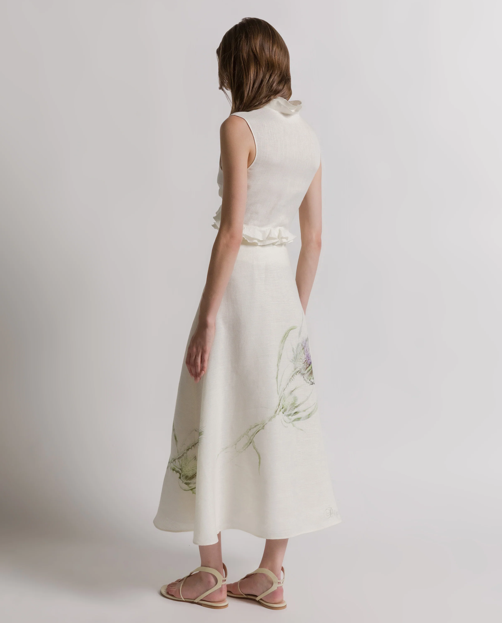 Lniana bluzka z falbanami - Image #3