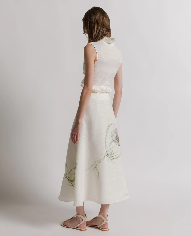 Lniana bluzka z falbanami - Image #3