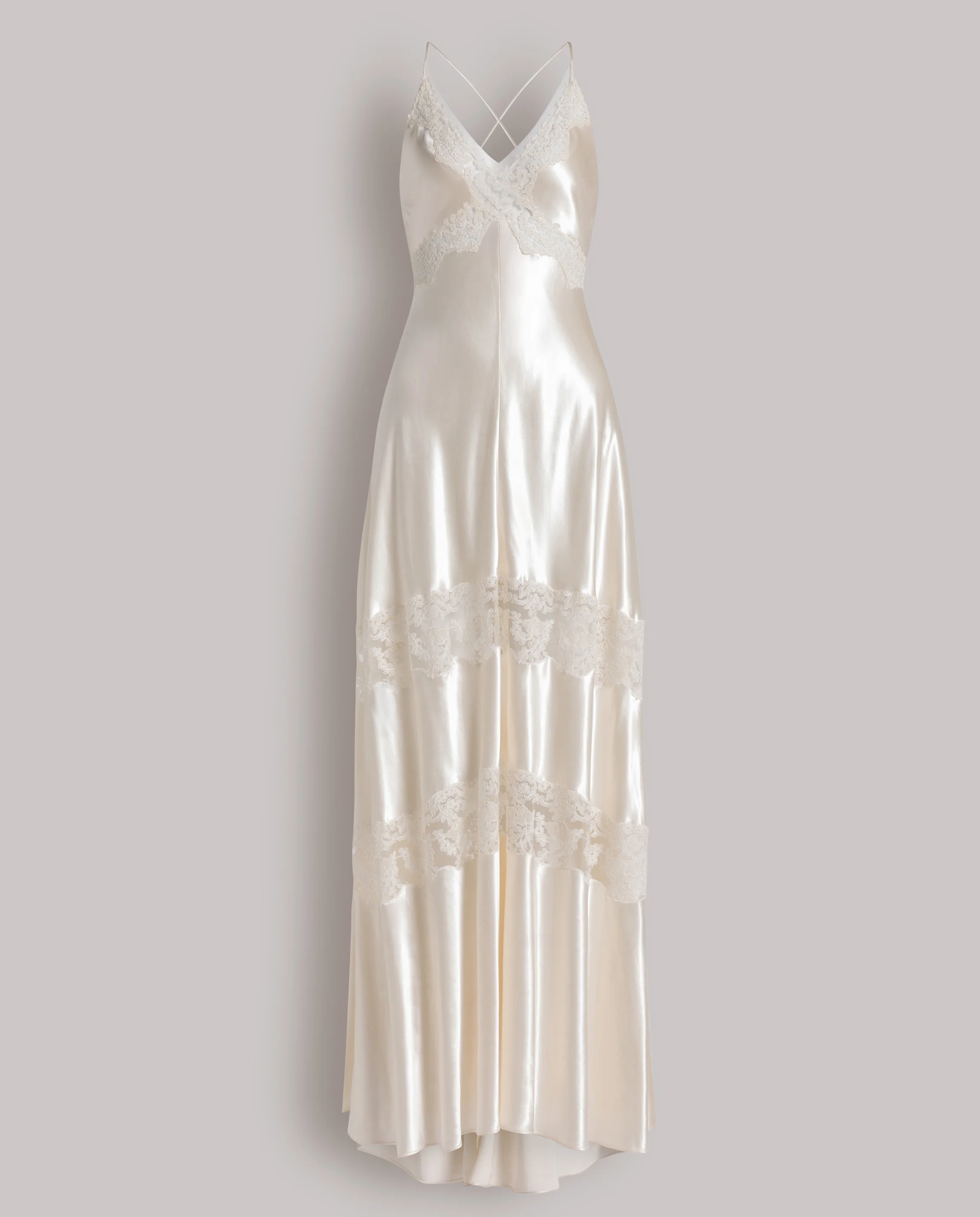 Satynowa sukienka z koronką - Image #1