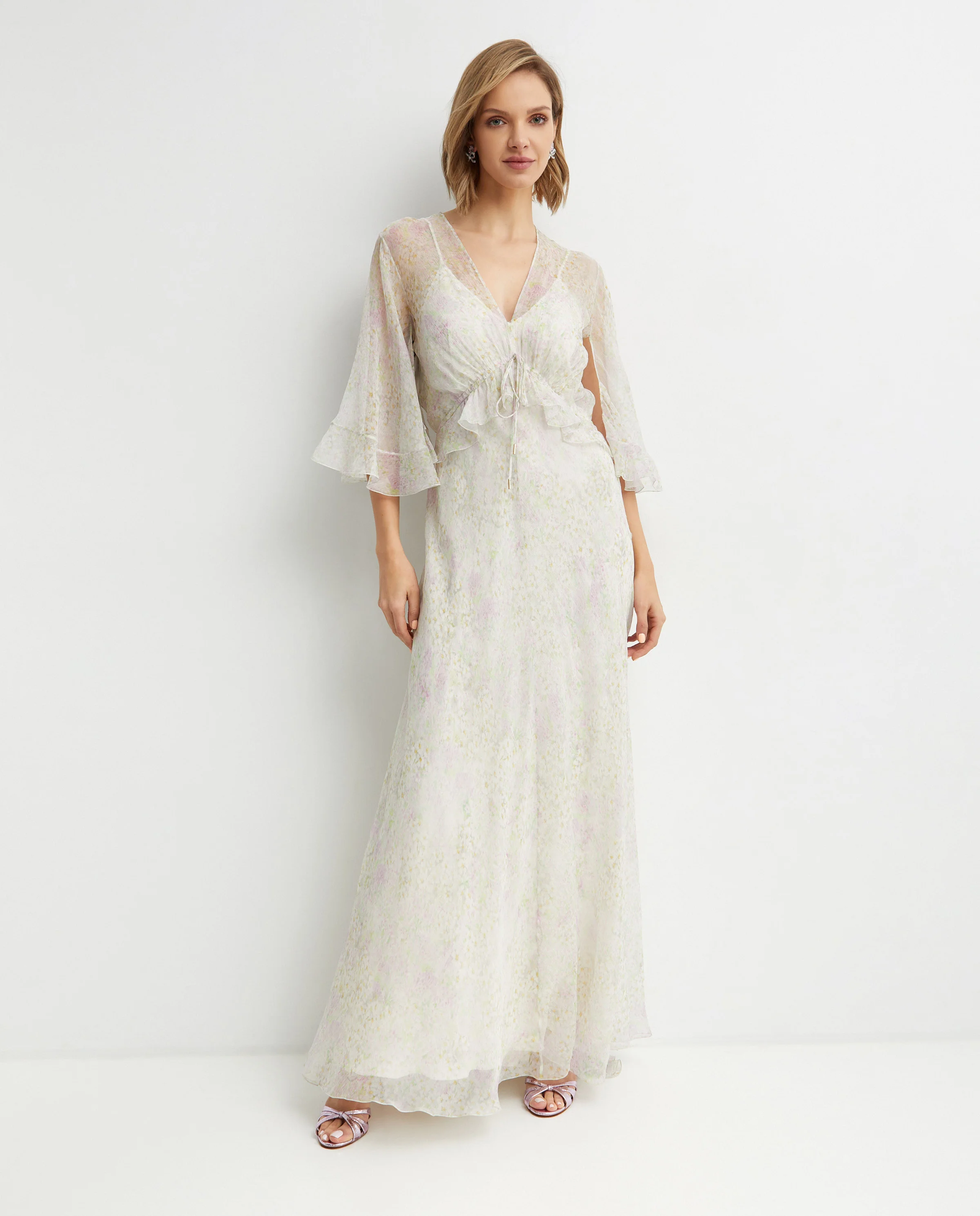 Jedwabna sukienka maxi z printem - Image #0