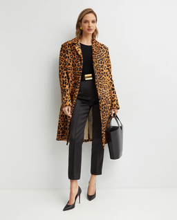 Skórzany płaszcz w panterkę - Image #1