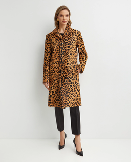 Skórzany płaszcz w panterkę - Image #0