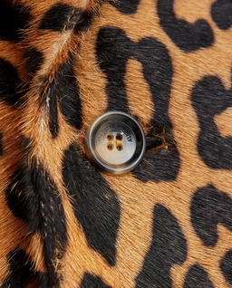 Skórzany płaszcz w panterkę - Image #3