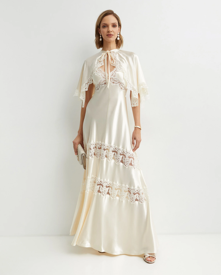 Satynowe bolerko z koronką