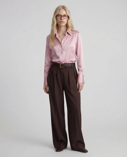 Różowa koszula z jedwabiu Maddie - Image #3