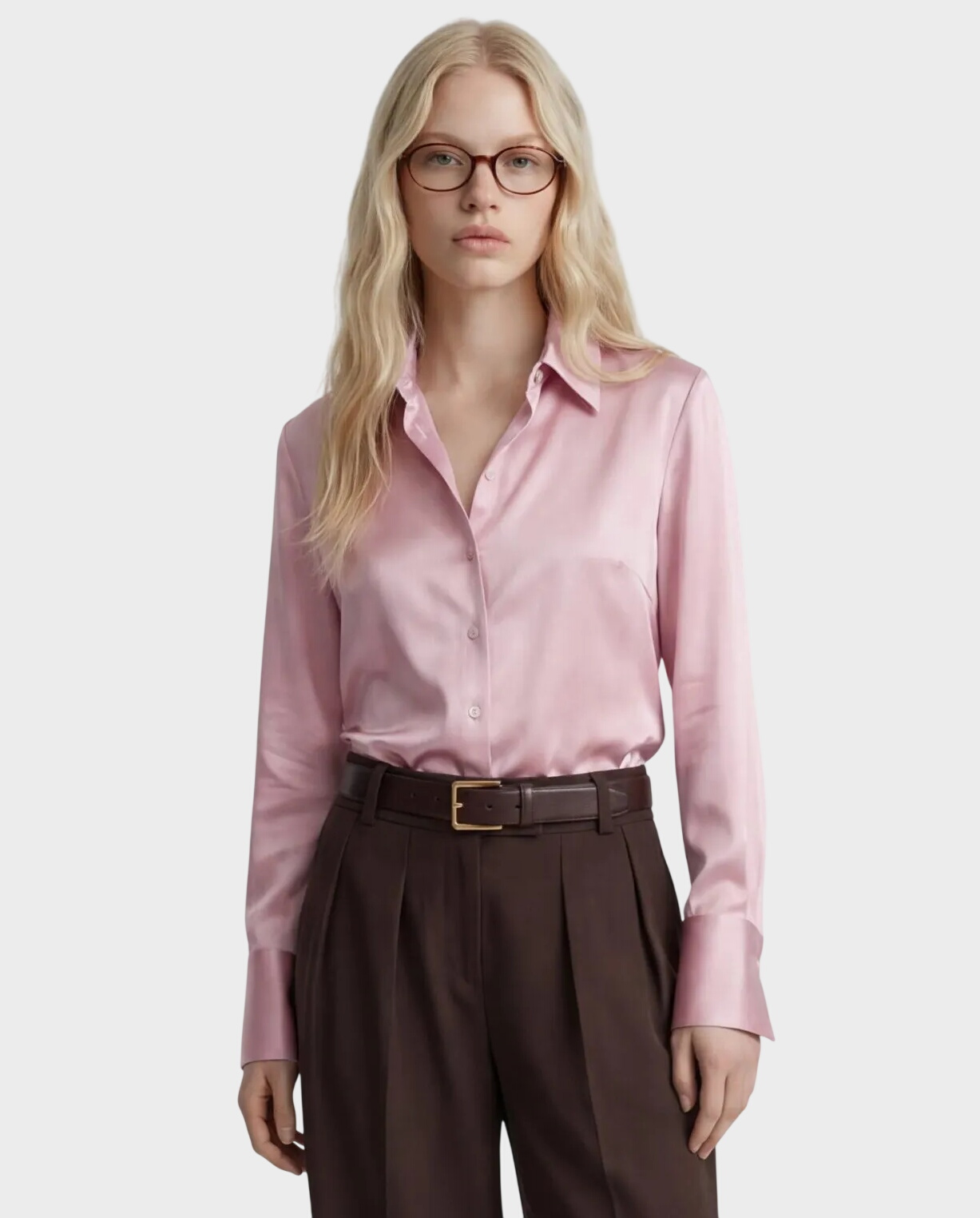 Różowa koszula z jedwabiu Maddie - Image #0