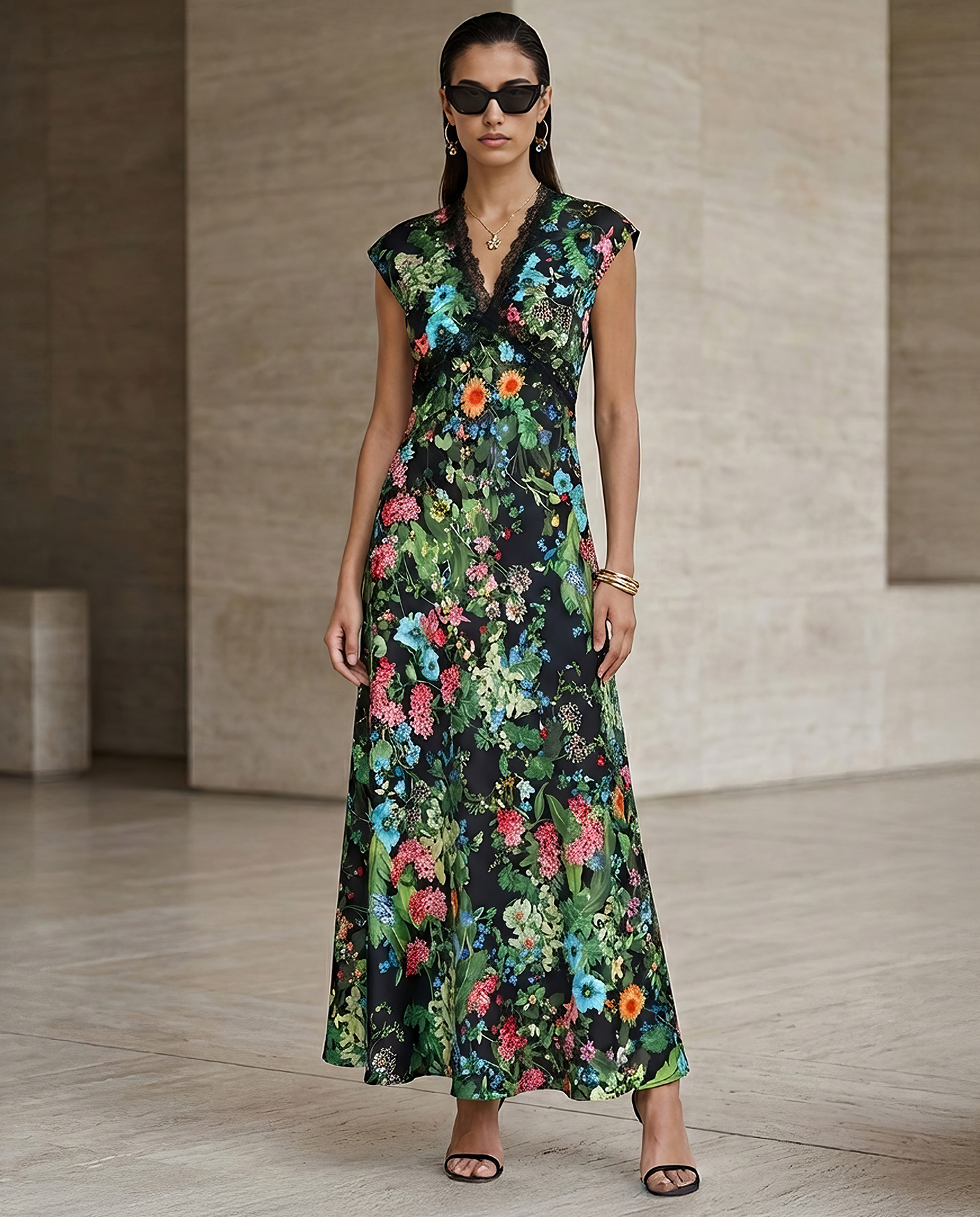 Sukienka z kwiatowym printem Fiorella - Image #1