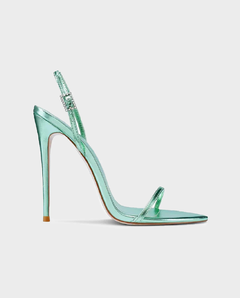 Skórzane sandały Lyon w kolorze zielonym