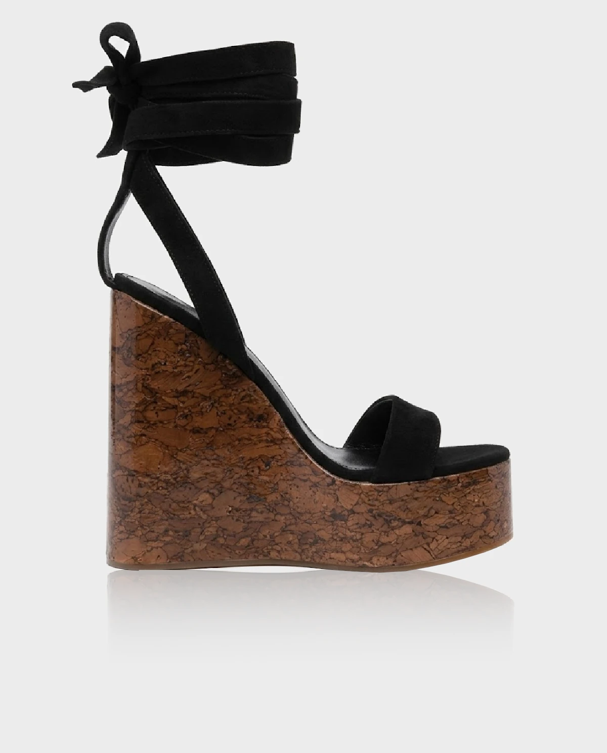 Czarne sandały na koturnie - Image #0