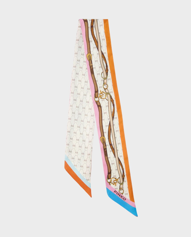 Cienki szalik z wielokolorowym nadrukiem