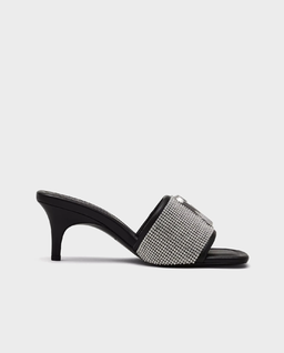 Klapki na szpilce z kryształkami - Image #0