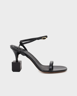 Czarne sandały na szpilce Bisou - Image #0