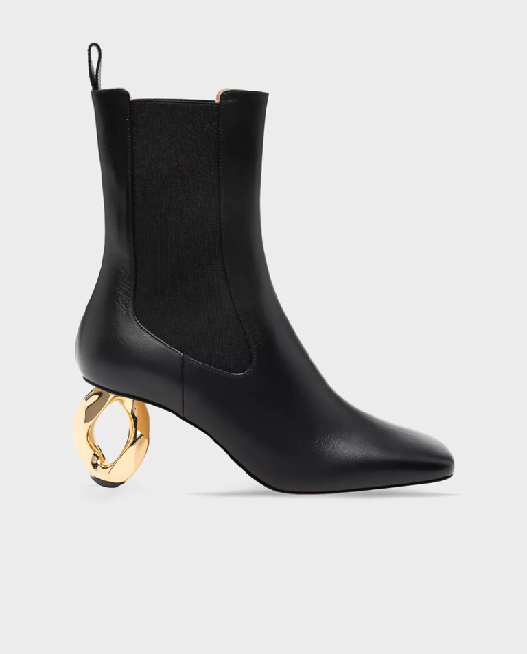 Czarne skórzane botki