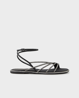 Czarne sandały z kryształami Scarlet - Image #0