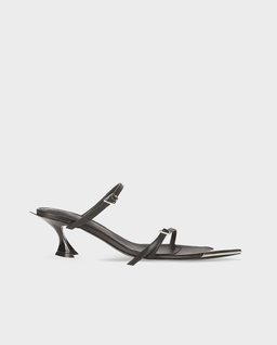 Czarne klapki na obcasie - Image #0