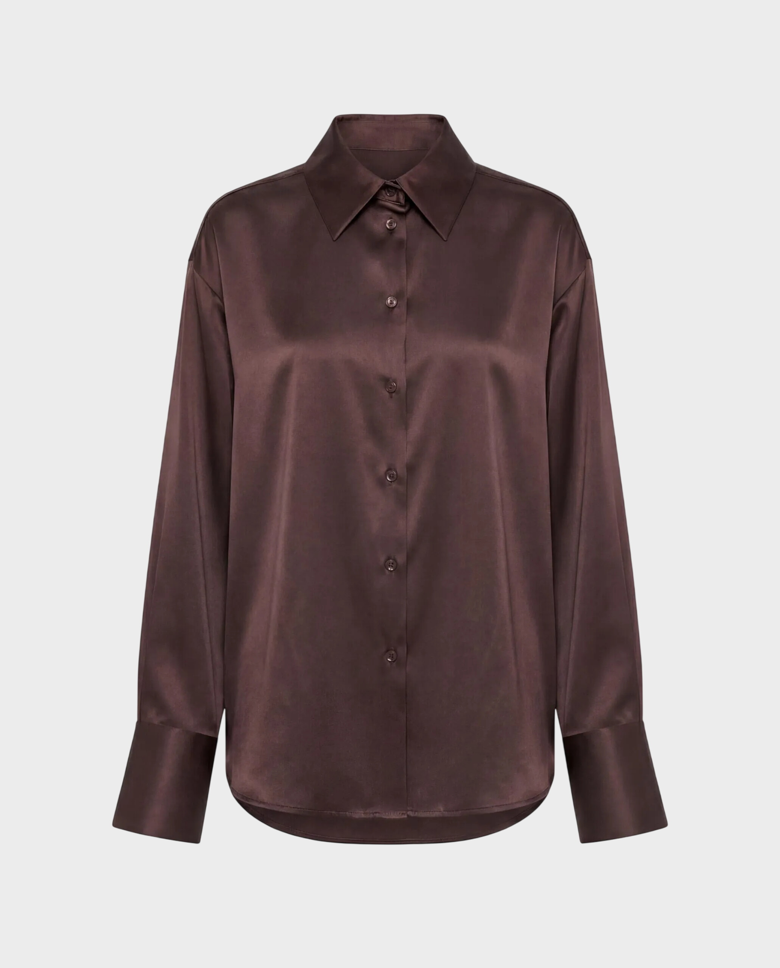 Czekoladowa koszula z jedwabiu Silence - Image #0