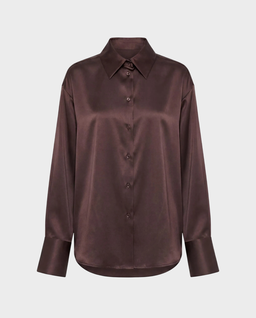 Czekoladowa koszula z jedwabiu Silence - Image #0