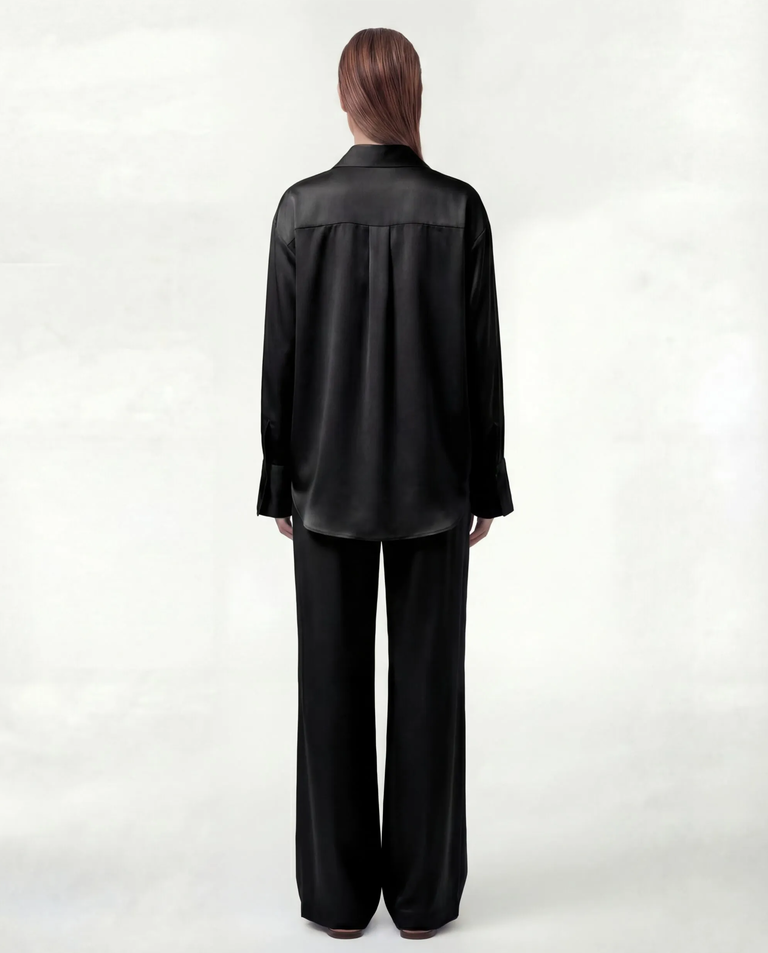 Czarna koszula z jedwabiu Silence - Image #3