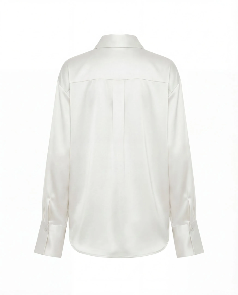 Biała koszula z jedwabiu Silence - Image #4