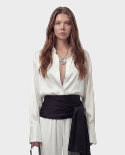 Biała koszula z jedwabiu Silence - Image #0