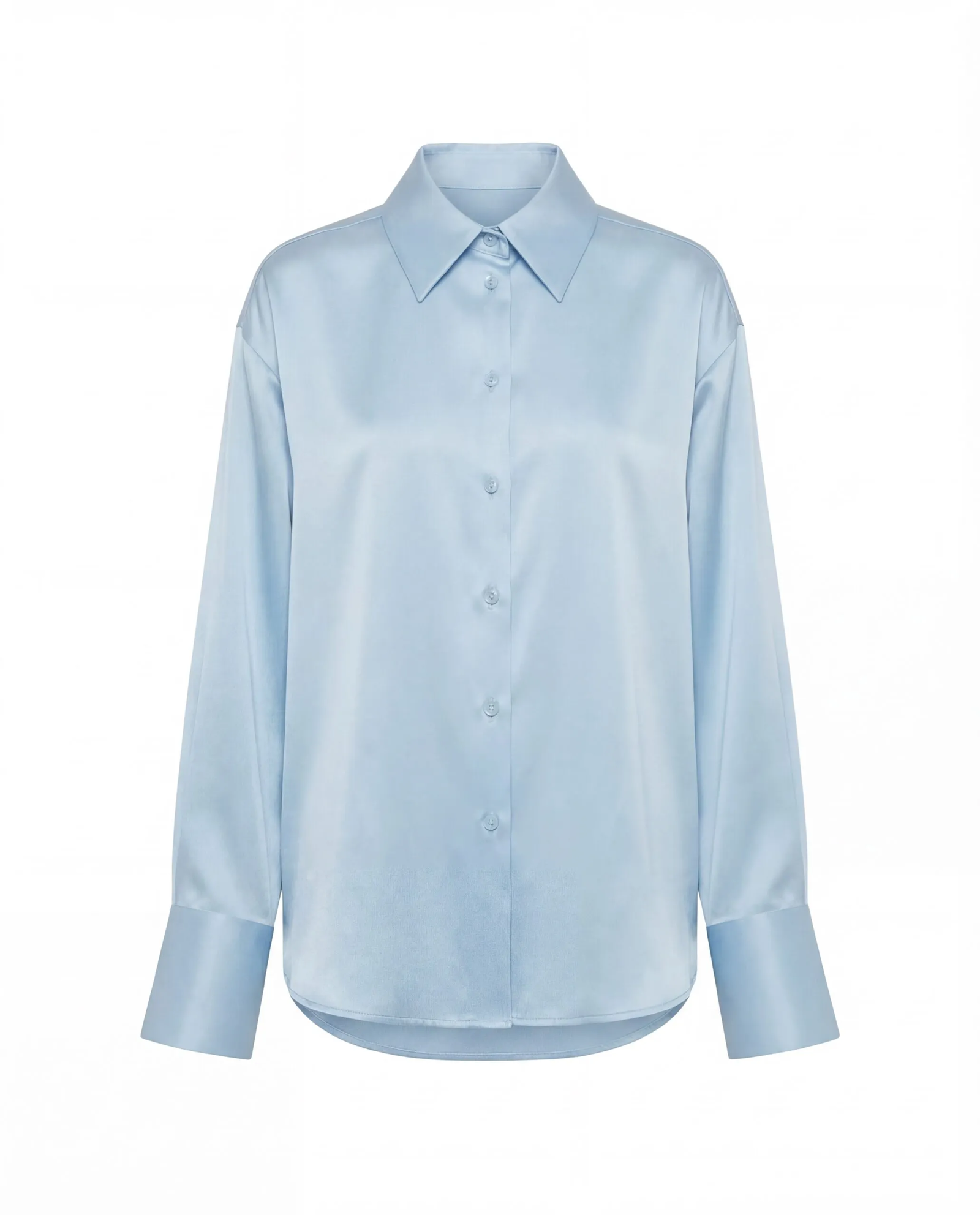 Błękitna koszula z jedwabiu Silence - Image #1