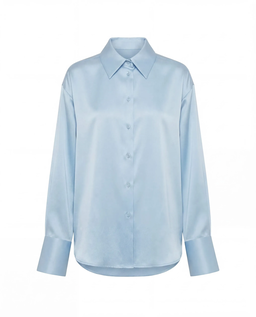 Błękitna koszula z jedwabiu Silence - Image #1