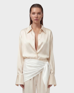 Kremowa koszula z jedwabiu Silence - Image #0