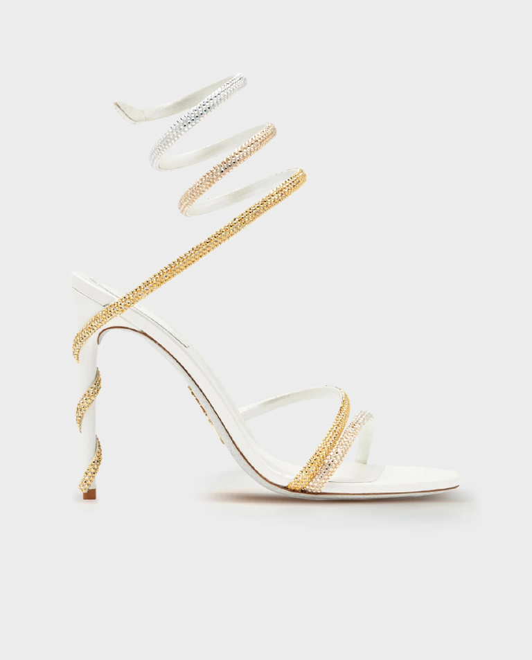 Białe sandałki na szpilce