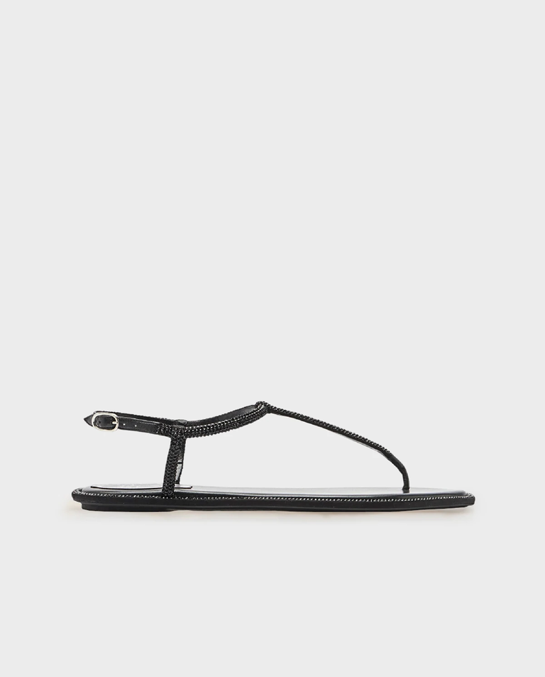 Czarne japonki z kryształkami