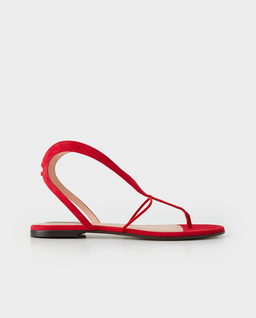 Czerwone sandały ze skóry zamszowej - Image #0