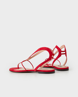 Czerwone sandały ze skóry zamszowej - Image #2