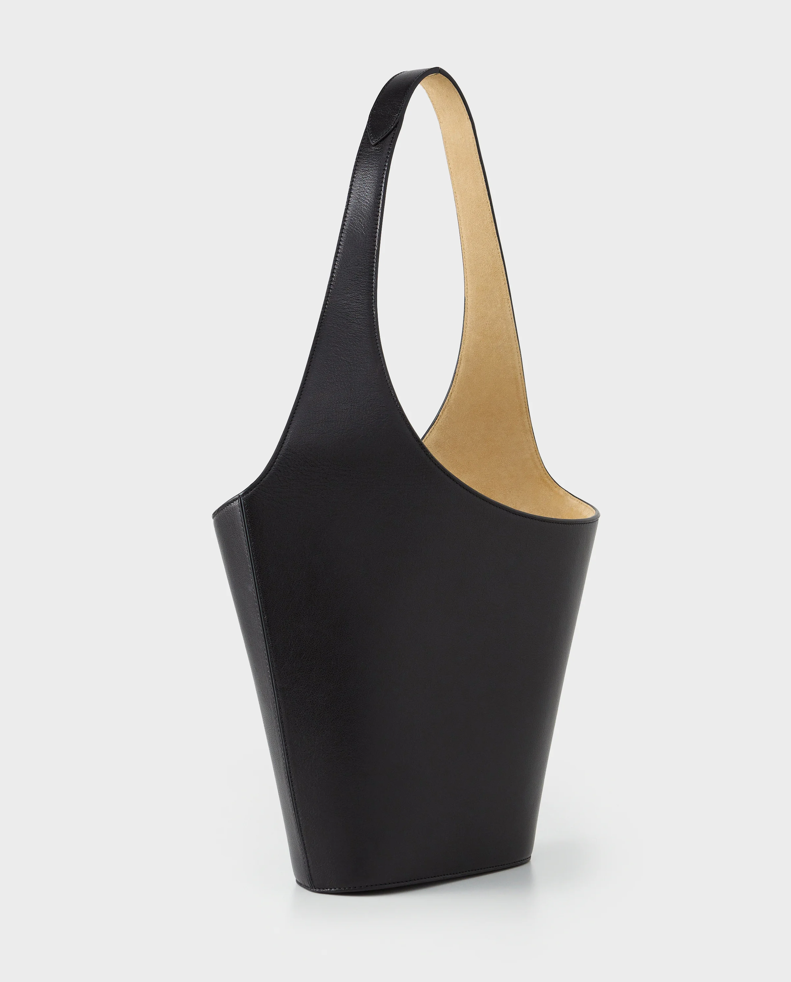 Czarna skórzana torebka na ramię - Image #2