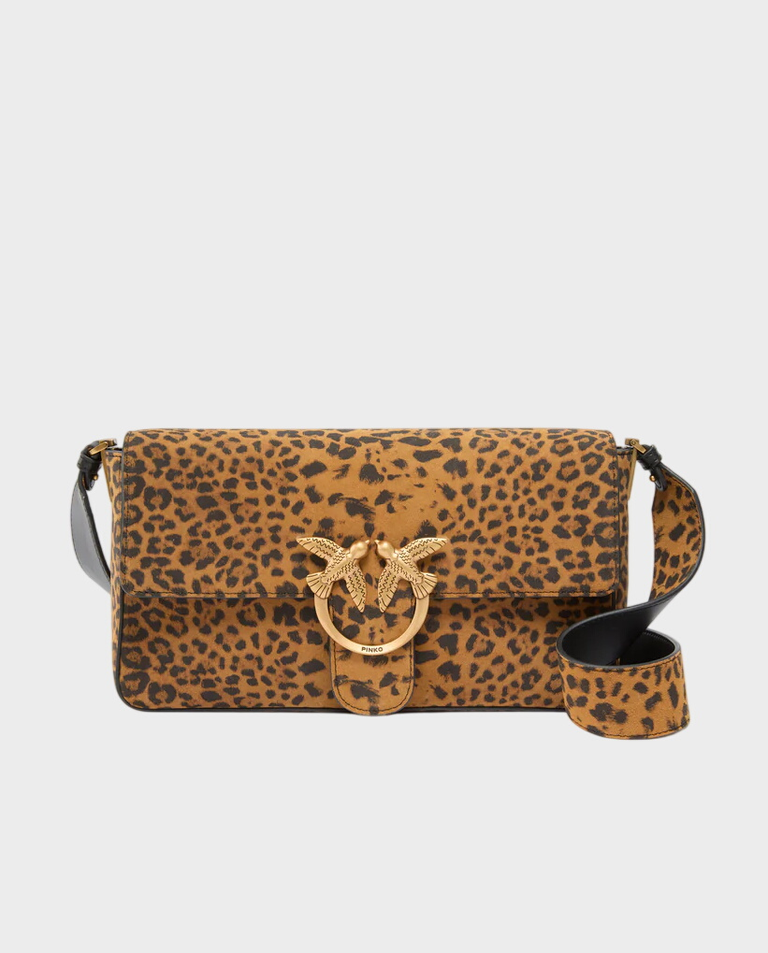 Zamszowa torebka w panterkę Love Bag One Slouchy