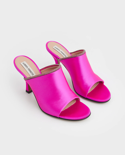 Różowe mule z kryształkami - Image #1