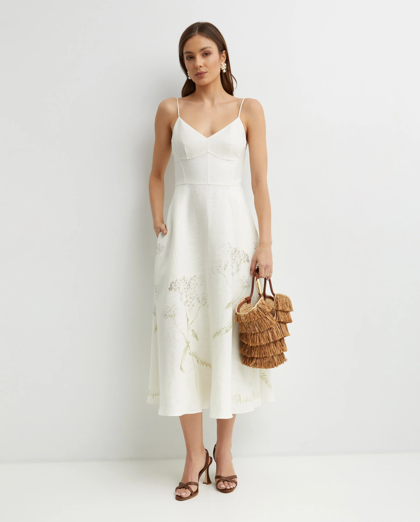 Lniana sukienka z kwiatowym wzorem - Image #1