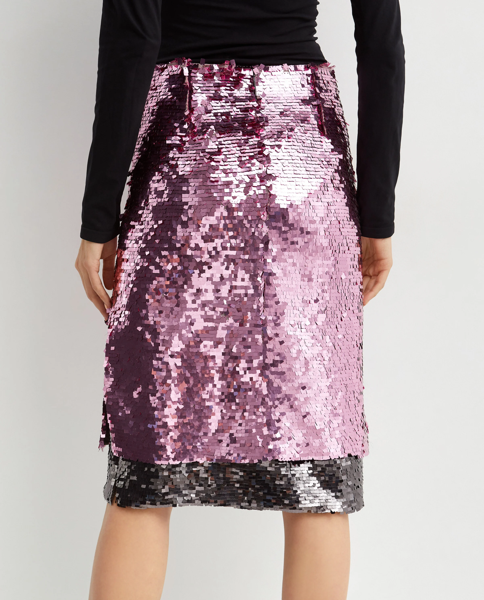 Różowa cekinowa spódnica midi Nyla - Image #3