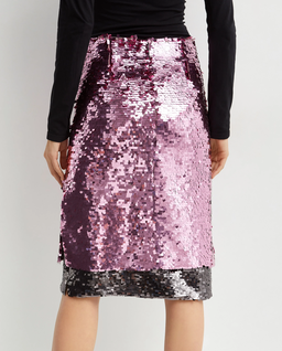 Różowa cekinowa spódnica midi Nyla - Image #3
