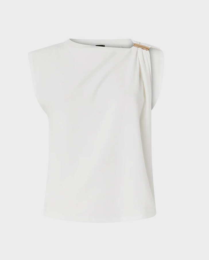 Biała bluzka Melody ze złotym detalem - Image #0