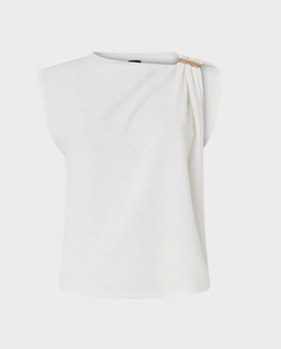 Biała bluzka Melody ze złotym detalem - Image #0