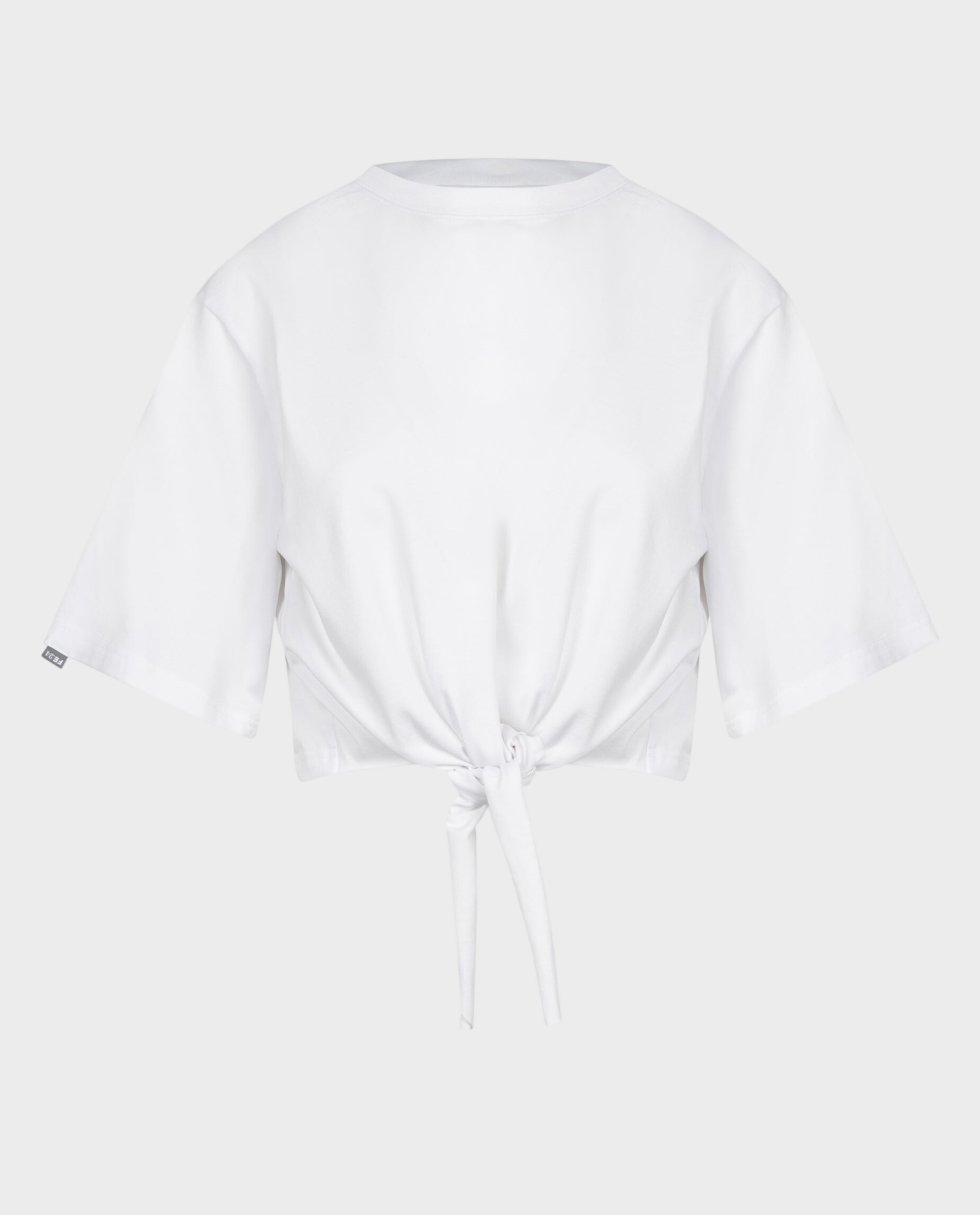 Biały t-shirt z wiązaniem Nela - Image #0