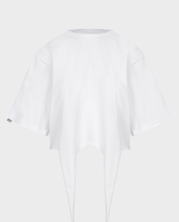 Biały t-shirt z wiązaniem Nela - Image #1