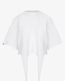 Biały t-shirt z wiązaniem Nela - Image #3