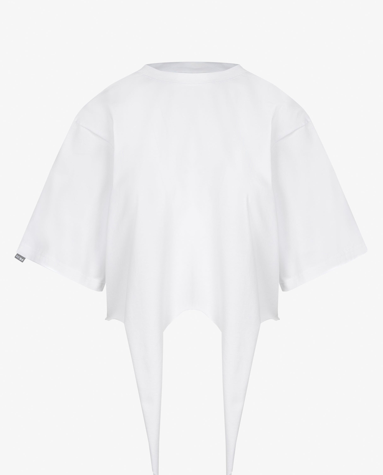 Biały t-shirt z wiązaniem Nela - Image #3