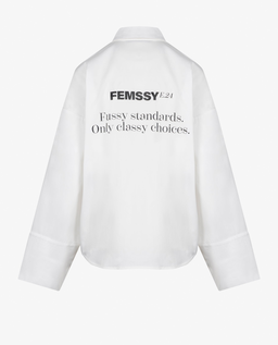 Biała koszula z napisem na plecach Clara - Image #4