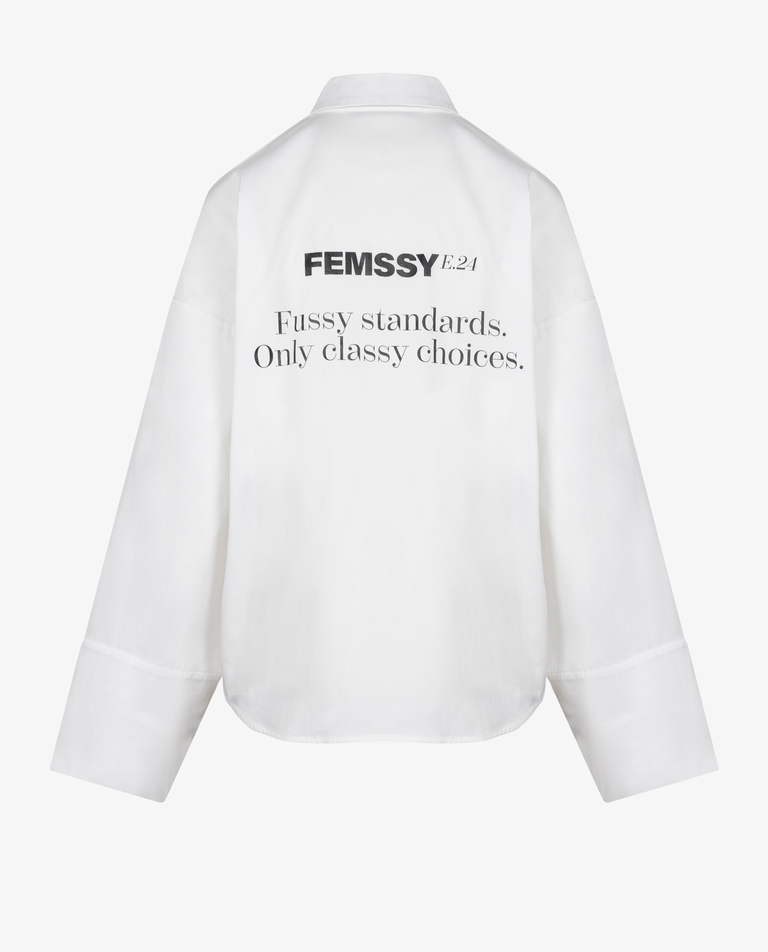 Biała koszula z napisem na plecach Clara - Image #4