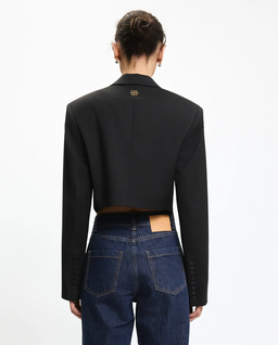 Czarna marynarka o krótkim kroju - Image #2