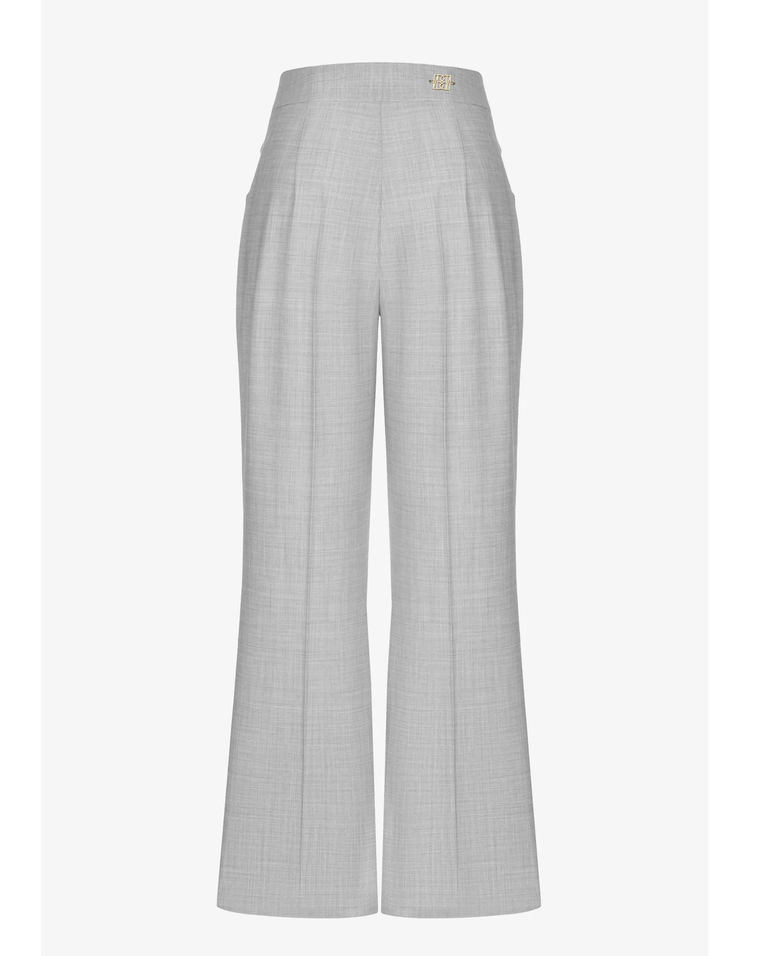 Jasnoszare spodnie z wysokim stanem - Image #5