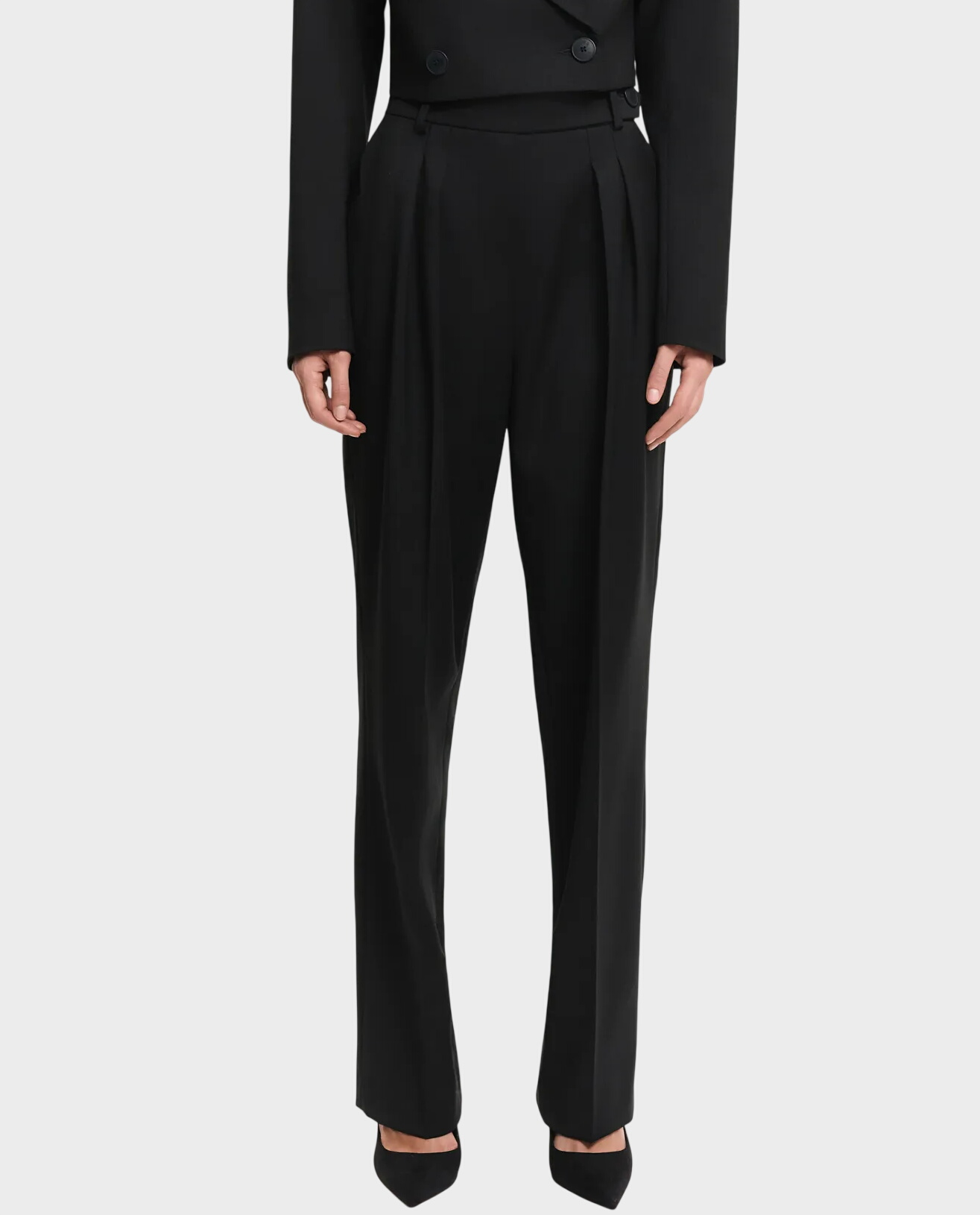 Czarne spodnie z wysokim stanem - Image #0