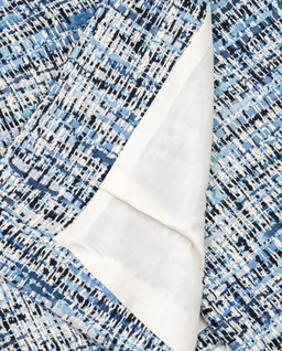 Niebieska tweedowa mini spódniczka - Image #4