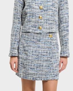 Niebieska tweedowa mini spódniczka - Image #0